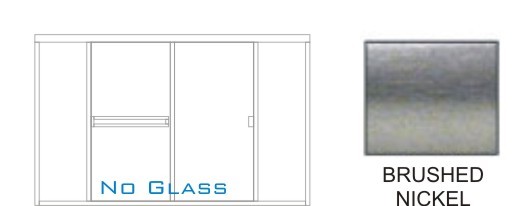 TE-3000B-R Semi-Frameless Euro Style, Double Sliding Tub Enclosure KD Size 84 inch wide x 64-1/4 inch high, Showerhead Right, Brushed Nickel. Our Price: $1334.00